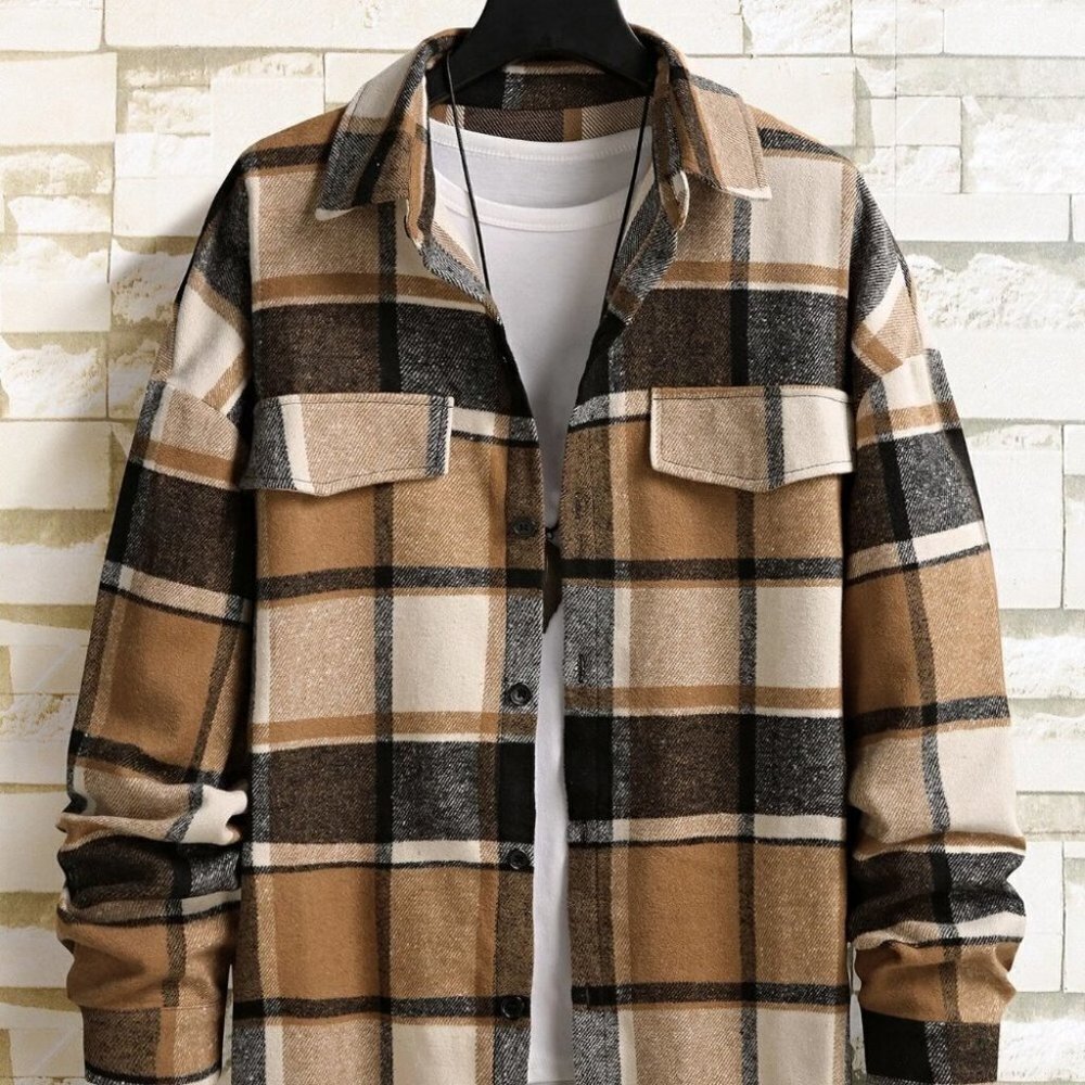 Brown Mens Shoulder Overcoat